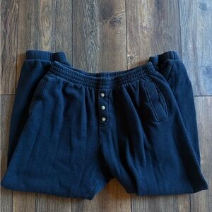 DONNI Black Fleece Sweatpants - Comfortable Casual Bottoms